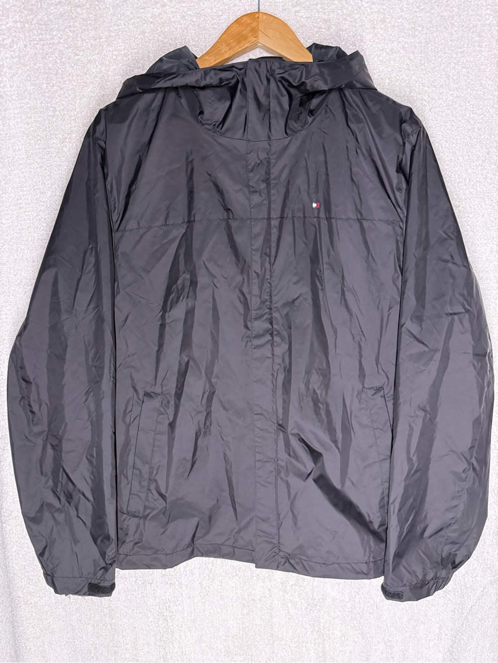 Tommy Hilfiger Black Hooded Windbreaker Jacket